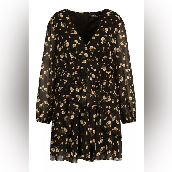 Plus Ruffle Hem Floral Mini Dress - Picture 5 of 9